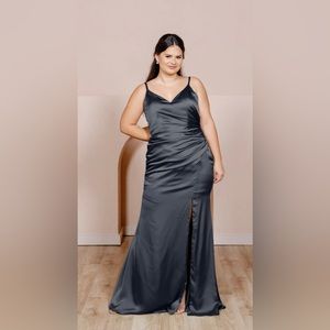 Revelry Black Rory Satin Dress